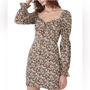 BARDOT Womens Bow At Front Neckline Long Sleeve Mini Party Shift Dress large